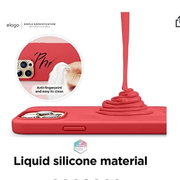 iPhone 13 Pro Max Case, Liquid Silicone Case RED - Picture 2 of 12